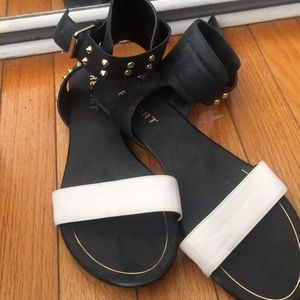 Black and cream sandals size 9.5
